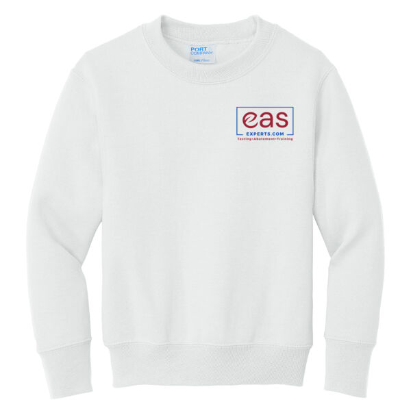 EAS Experts front crest full back print - Youth Core Fleece Crewneck Sweatshirt Thumbnail