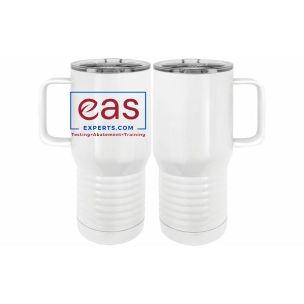 EAS Experts  - 20 oz. Insulated Stainless White Travel Mug w/Slider Lid Thumbnail