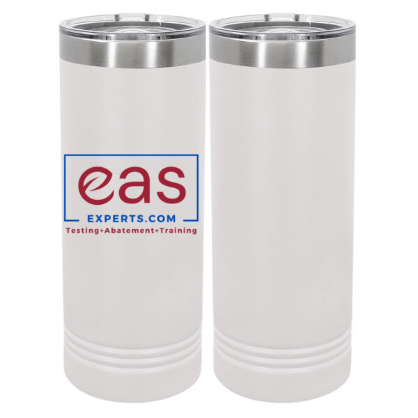 EAS Experts  - 22 oz Stainless White Skinny Tumbler with Slider Lid Thumbnail