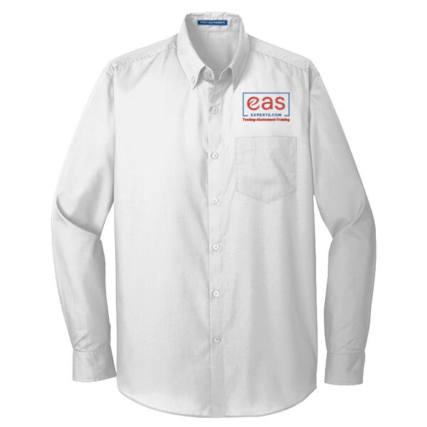 EASE Embroidered Crest - Tall Long Sleeve Carefree Poplin Shirt Thumbnail