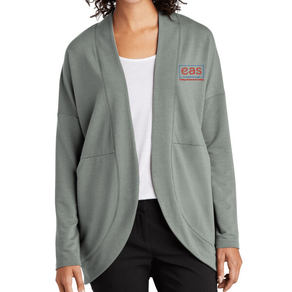 EASE Embroidered Crest - Women's Stretch Open Front Cardigan Thumbnail