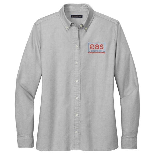 EASE Embroidered Crest - Women's Casual Oxford Cloth Shirt Thumbnail