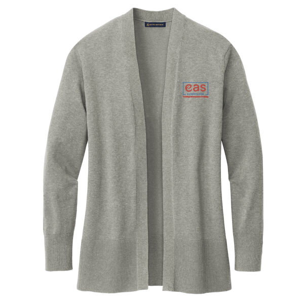 EASE Embroidered Crest - Women's Cotton Stretch Long Cardigan Sweater Thumbnail