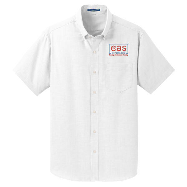 EASE Embroidered Crest - Short Sleeve SuperPro ™ Oxford Shirt Thumbnail