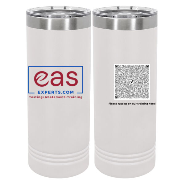 QR Code for Training - 22 oz Stainless White Skinny Tumbler with Slider Lid Thumbnail