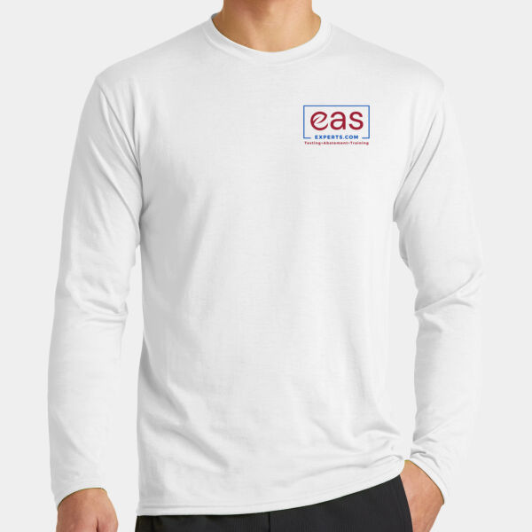 EAS Experts front crest full back print - Long Sleeve Performance Blend Tee Thumbnail