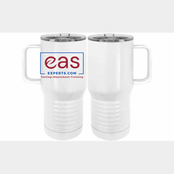 EAS Experts  - 20 oz. Insulated Stainless White Travel Mug w/Slider Lid Thumbnail