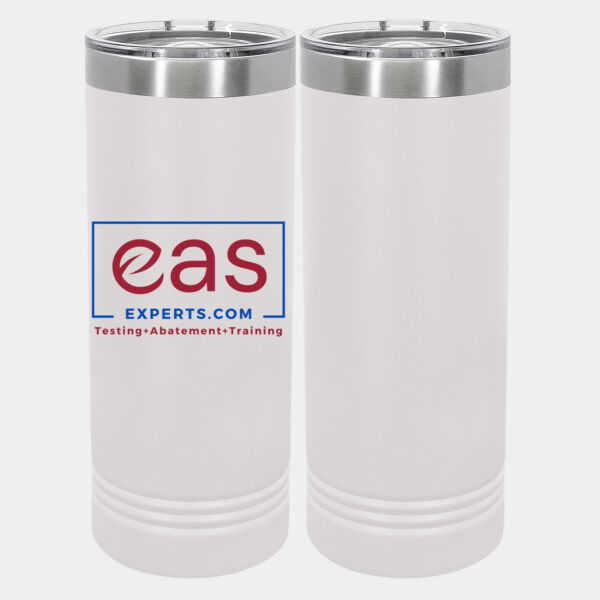 EAS Experts  - 22 oz Stainless White Skinny Tumbler with Slider Lid Thumbnail
