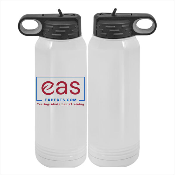 EAS Experts  - Custom 30 oz. NO MIMINUM White Stainless Steel Vacuum Insulated Water Bottle Thumbnail