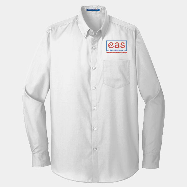 EASE Embroidered Crest - Tall Long Sleeve Carefree Poplin Shirt Thumbnail