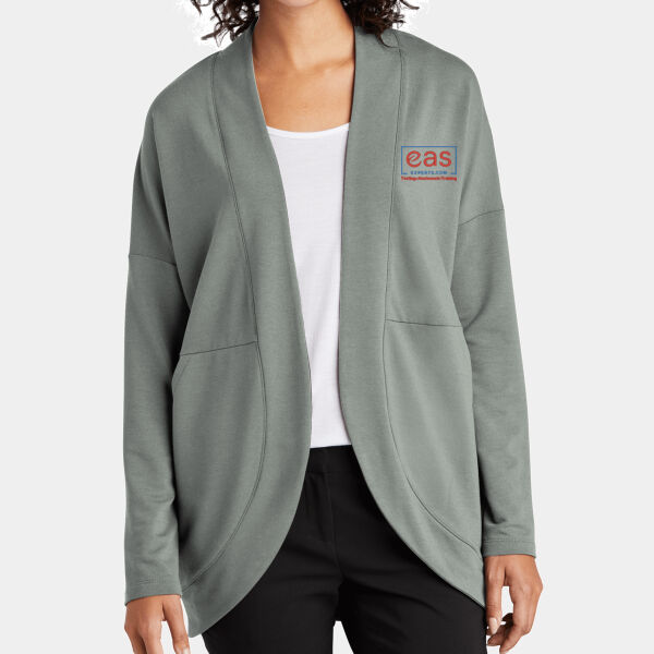EASE Embroidered Crest - Women's Stretch Open Front Cardigan Thumbnail