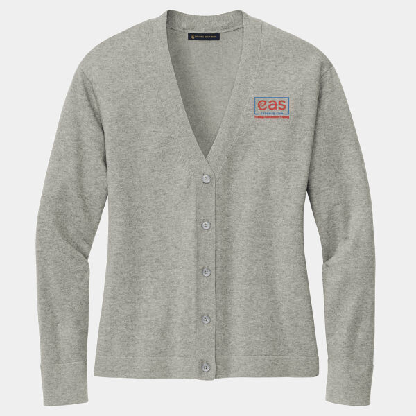 EASE Embroidered Crest - Women's Cotton Stretch Cardigan Sweater Thumbnail