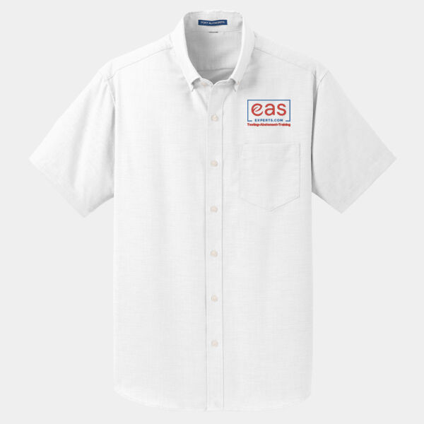 EASE Embroidered Crest - Short Sleeve SuperPro ™ Oxford Shirt Thumbnail