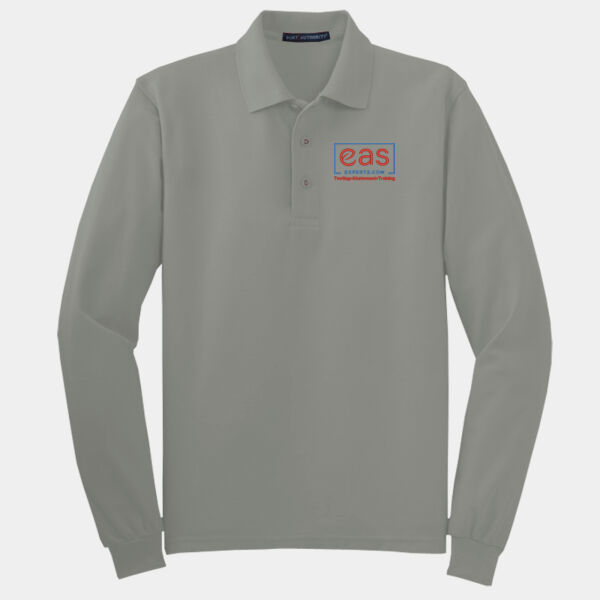EASE Embroidered Crest - Tall Silk Touch™ Long Sleeve Polo Thumbnail