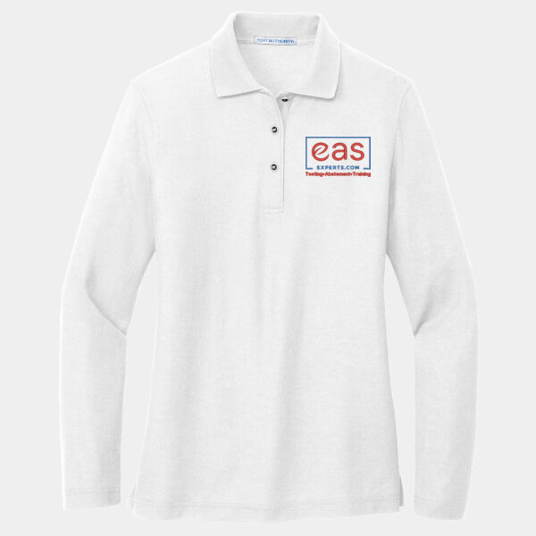 EASE Embroidered Crest - Ladies Silk Touch™ Long Sleeve Polo Thumbnail