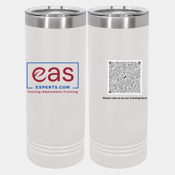 QR Code for Training - 22 oz Stainless White Skinny Tumbler with Slider Lid Thumbnail