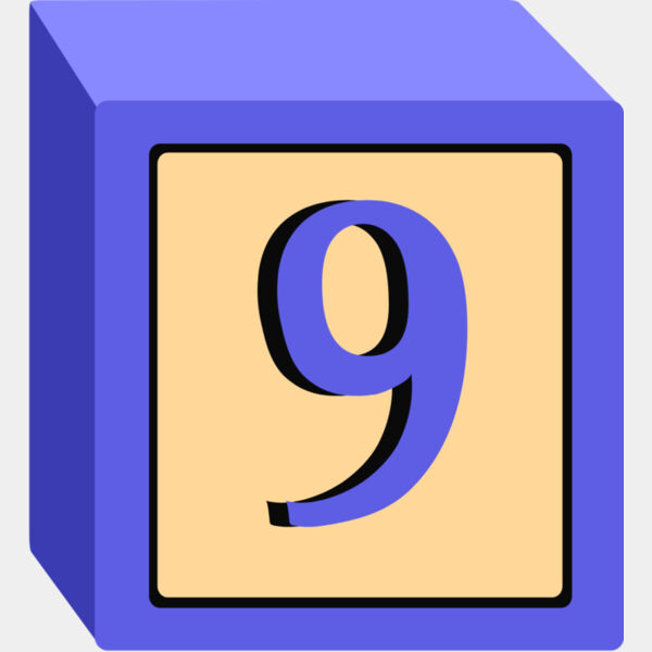 Toy Block Nine 9 Thumbnail