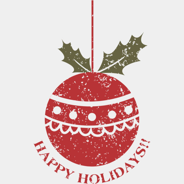 Happy Holidays Christmas Ornament Stamp 1 Thumbnail