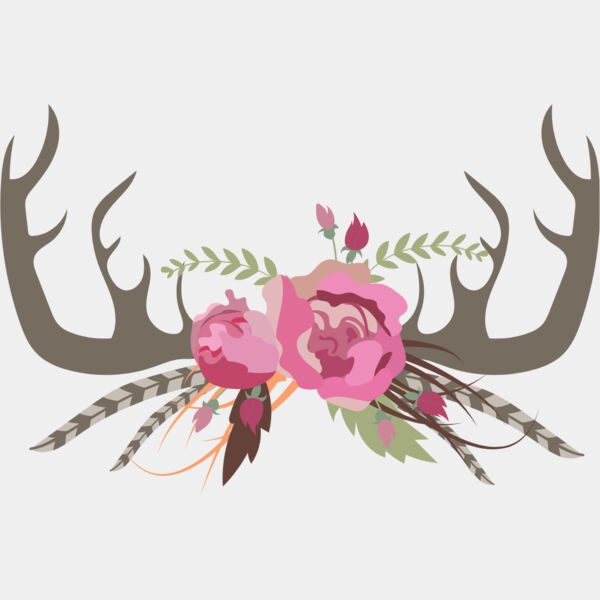 Watercolor Tribal Antlers Flowers 1 Thumbnail